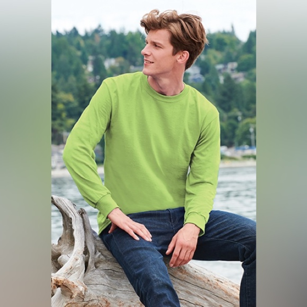 Brooks Brothers Men's Shirt Medium Long Sleeve Pullover Cotton Green Navy